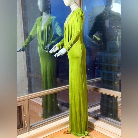 🆕 RAT & BOA 🧿 NWOT Octavia Long Sleeve Column Maxi Dress, Green - Sz L US 8 - Picture 6 of 15